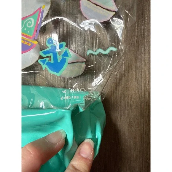 Vintage 1991 Sanrio Pool Clear Bag Just for Fun Bear Snap Close READ - Picture 5 of 11